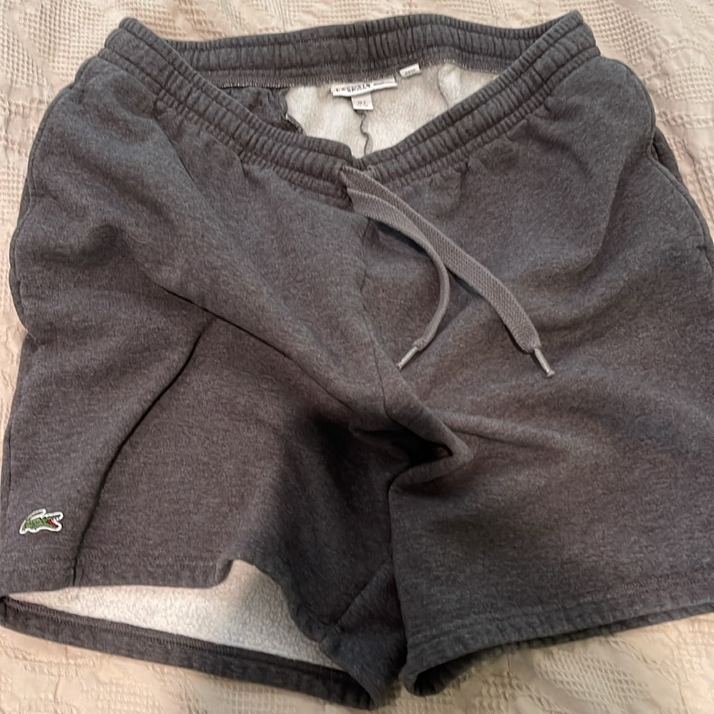 Men’s gray Lacoste cotton tennis shorts. Size XXL but wears like an L. - Picture 2 of 2